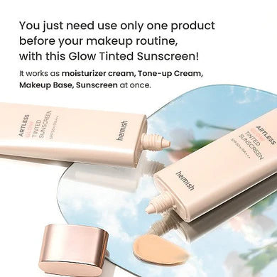 Heimish - Artless Glow Tinted Sunscreen Shine Beige SPF50+ PA+++ 40ml - Makeup Stash Paistan