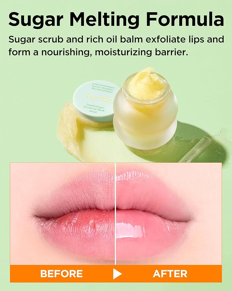 sugar lip scrub, lemon lip treatment, korean lip care, exfoliating lip mask, dry lip treatment, hydrating lip balm mask - Makeup Stash Pakistan