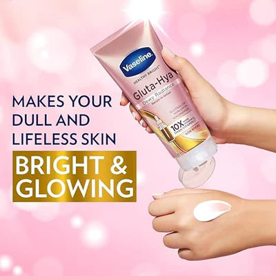 dewy radiance lotion, vaseline brightening lotion, gluta glow body lotion, hyaluronic acid lotion, vaseline serum burst lotion, skin brightening lotion pakistan, hydrating body lotion, vaseline 290ml lotion, glowing skin lotion, Makeup Stash Pakistan