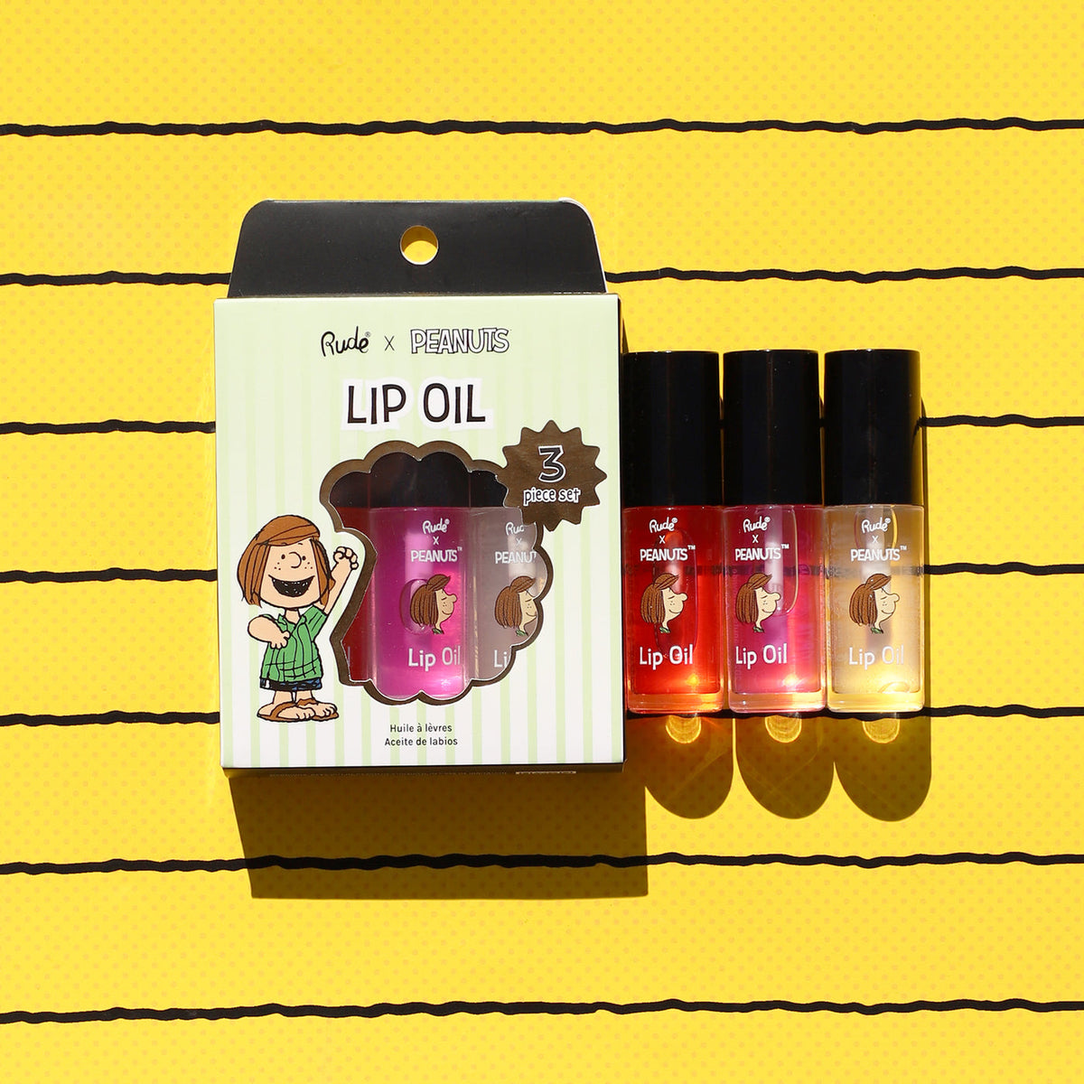 Rude Peanuts Lip Oil 3 Piece Set| Makeupstash Pakistan