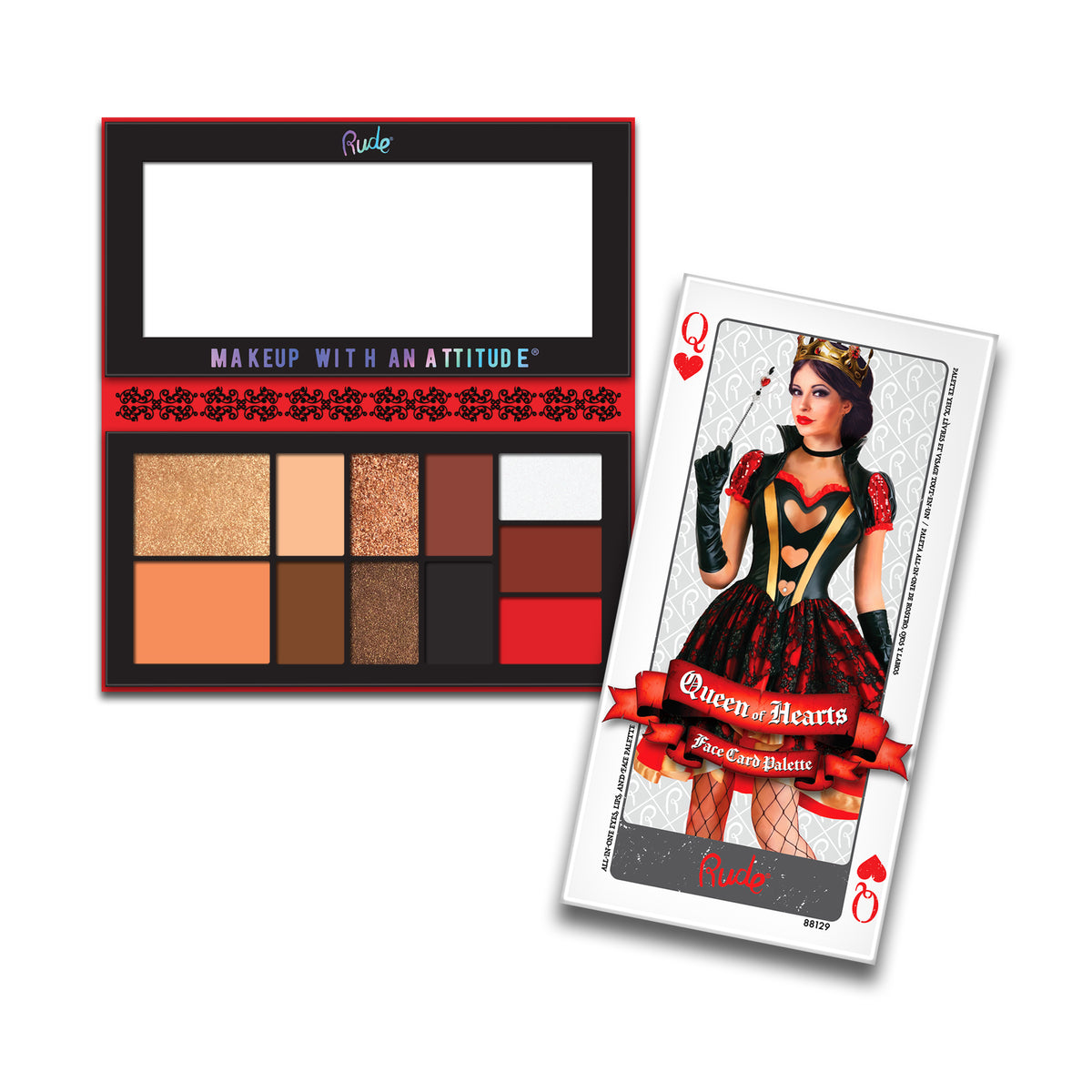 Rude Face Card Palette - Queen of Hearts| Makeupstash Pakistan