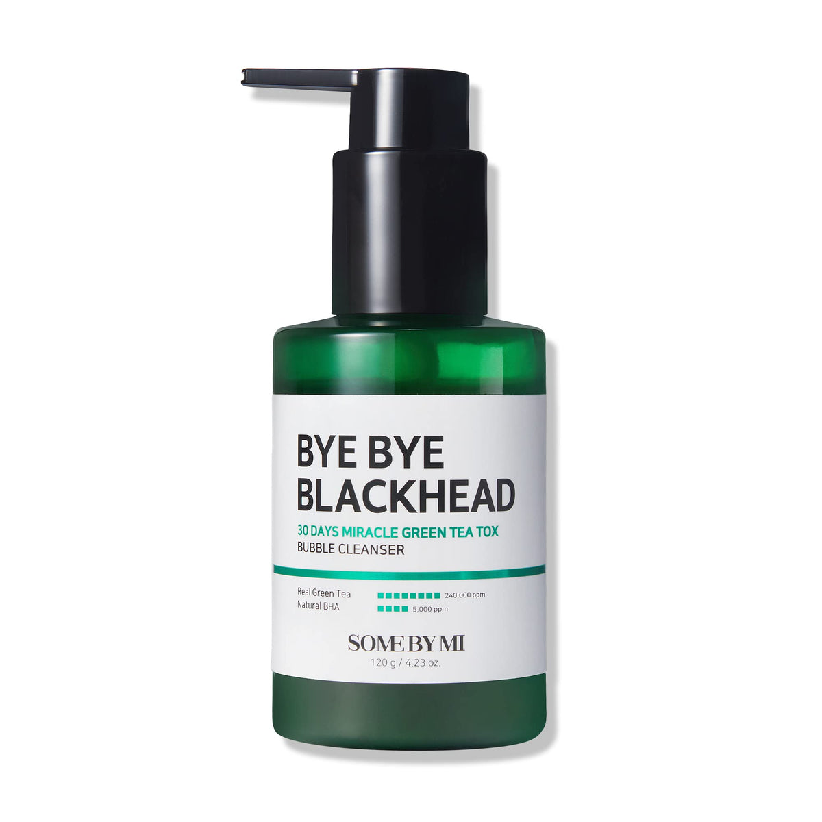 Some By Mi Bye Bye Black Head 30Days Miracle Green Tea Tox Bubble Cleanser 120g - Makeupstash Pakistan - Some By Mi
