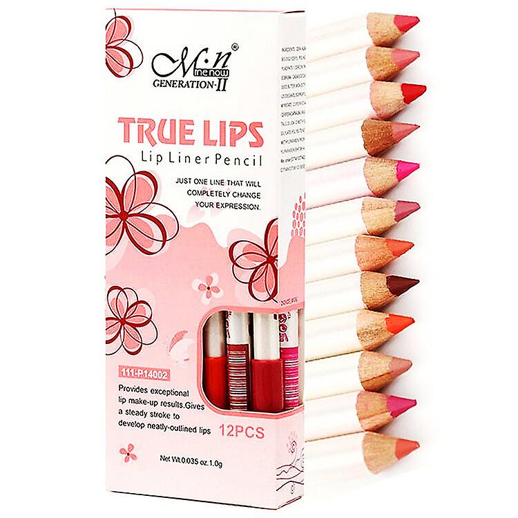 True Lips Lip Pencils Set - 12 Lip Liner Pencils - Makeupstash Pakistan- True Lips